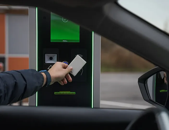 Въездная стойка PP-01Q со сканером штрихкода, деловой центр Sun City, Красное Село